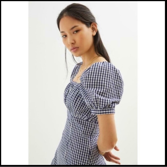 🌿|NWT| Anthropologie Gathered Puff-Sleeve Mini Dress - Picture 10 of 12